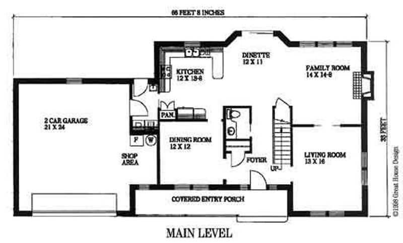 Floor Plan First Story of Concrete Block/ ICF Design Plan #132-1331