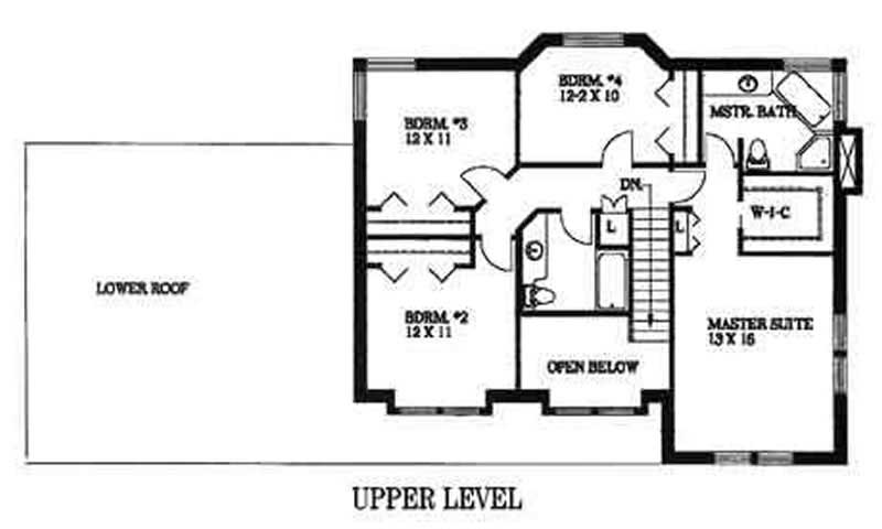 Floor Plan Second Story of Concrete Block/ ICF Design Plan #132-1331