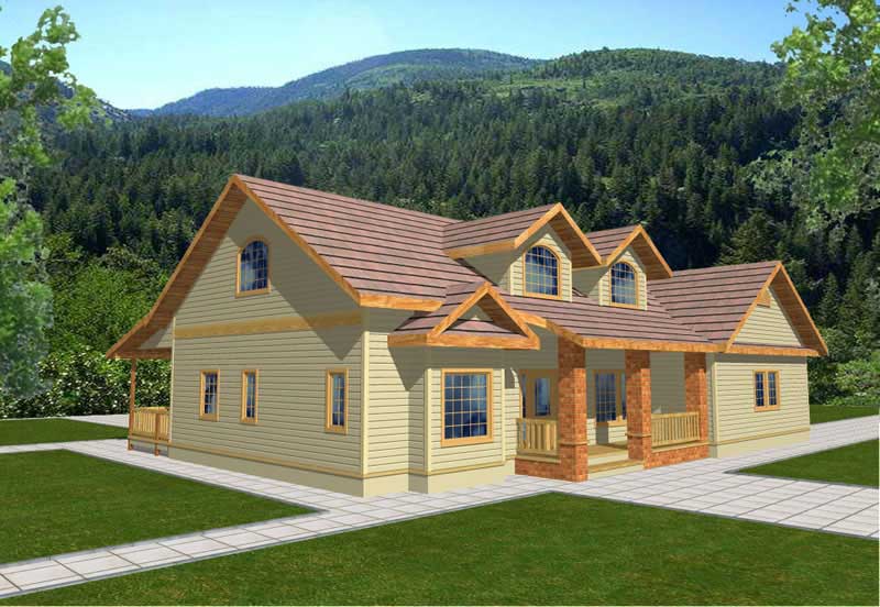 Front Elevation of this Country House (#132-1333) at The Plan Collection.