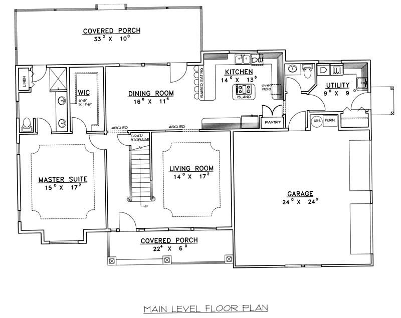 Floor Plan First Story of Country Plan #132-1333