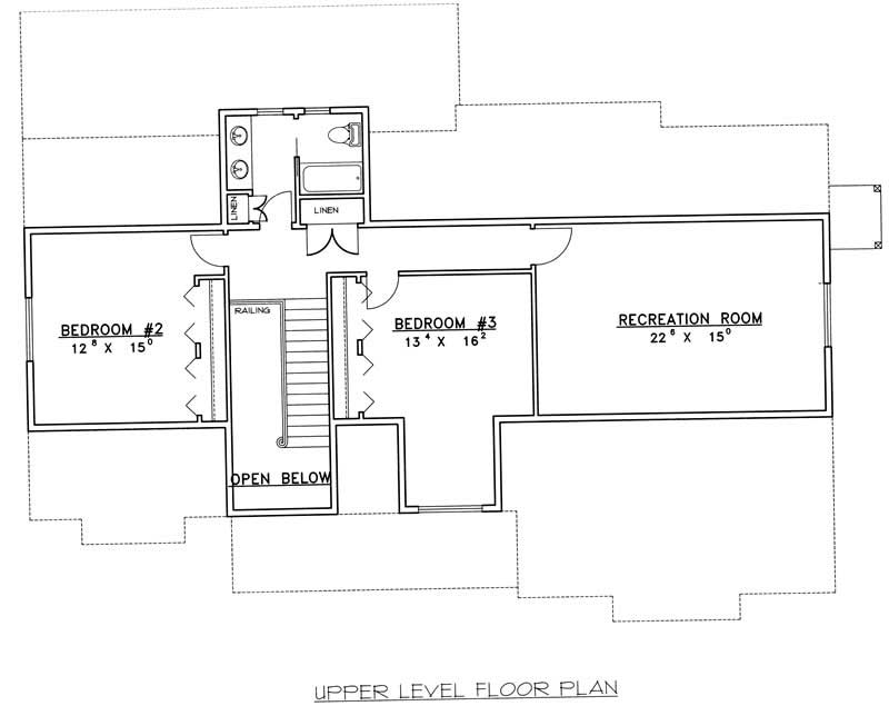 Floor Plan Second Story of Country Plan #132-1333
