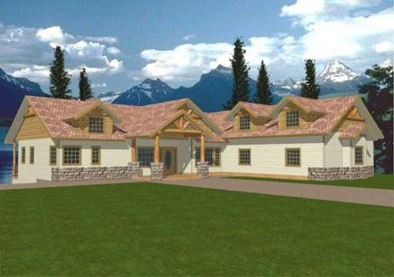 Front Elevation of this Craftsman House (#132-1336) at The Plan Collection.