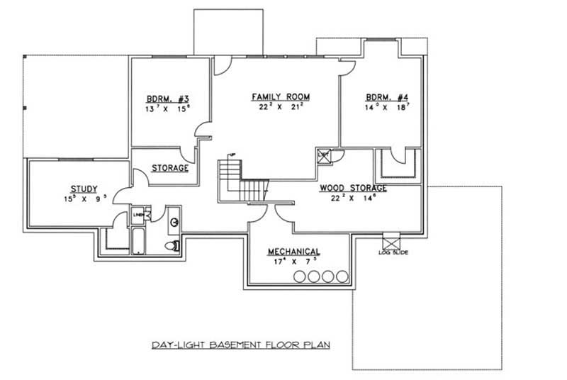 Floor Plan Basement of Contemporary Plan #132-1337