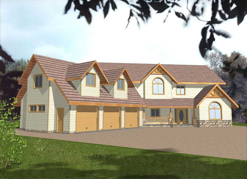 Front Elevation of this Country House (#132-1338) at The Plan Collection.