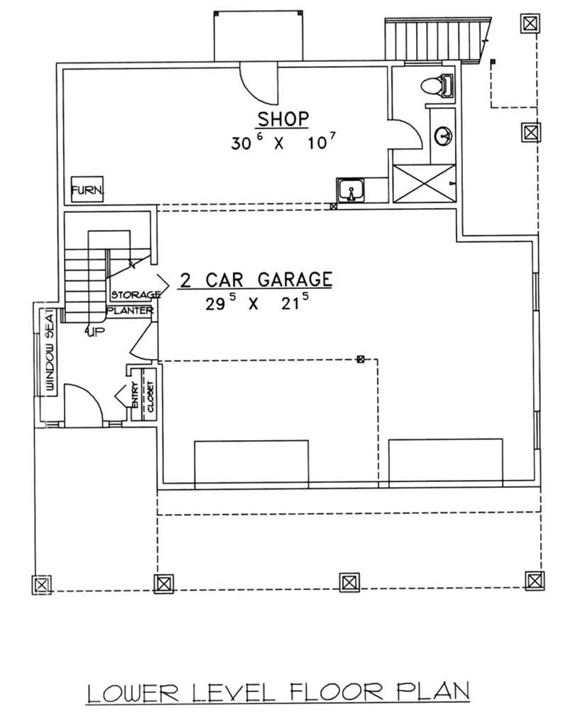 Floor Plan Basement of Contemporary Plan #132-1339