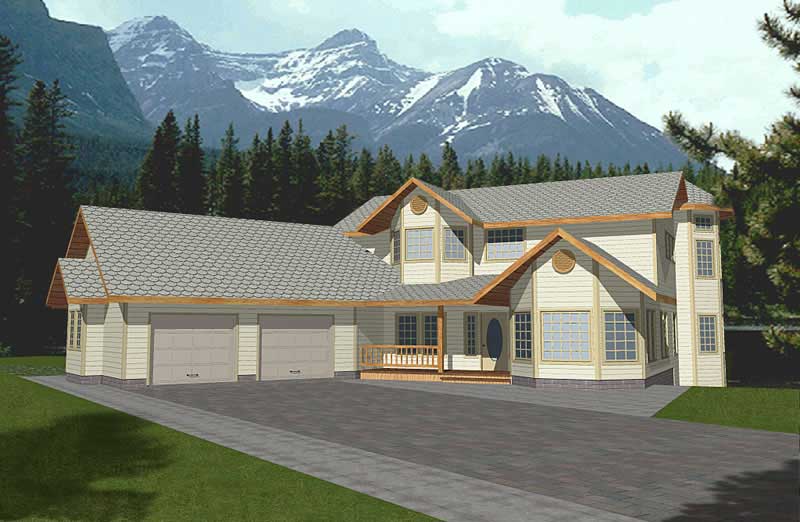 Front Elevation of this Country House (#132-1340) at The Plan Collection.