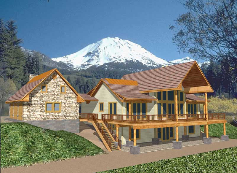 Rear View of this 3-Bedroom, 2459 Sq Ft Plan - 132-1341