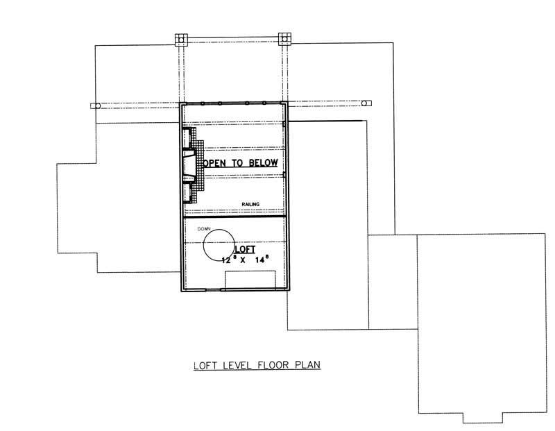 Floor Plan Second Story of Contemporary Plan #132-1341