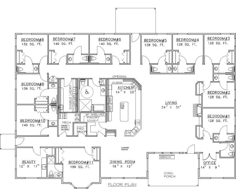 Floor Plan First Story of Multi-Unit Plan #132-1343
