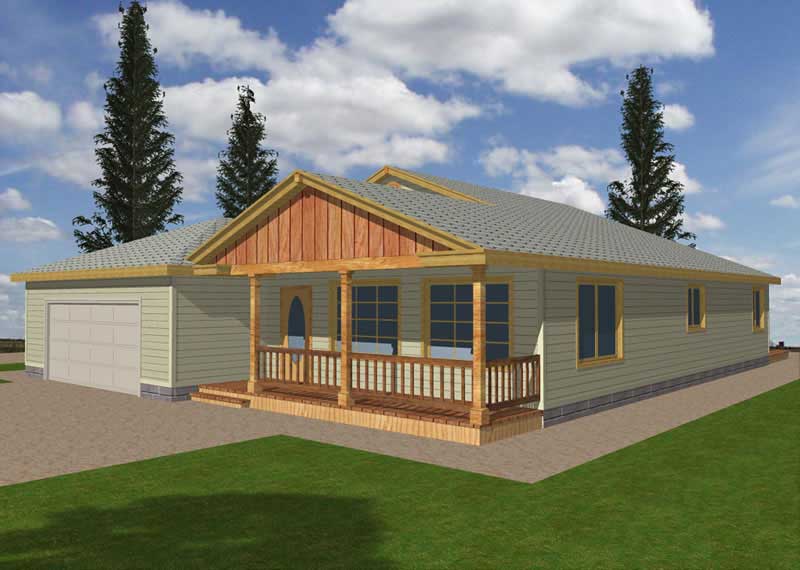 Front Elevation of this Concrete Block/ ICF Design House (#132-1347) at The Plan Collection.