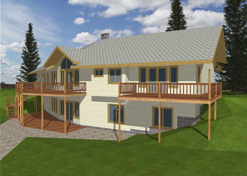 Front Elevation of this Concrete Block/ ICF Design House (#132-1348) at The Plan Collection.