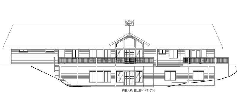 Rear View of this 2-Bedroom, 1845 Sq Ft Plan - 132-1348