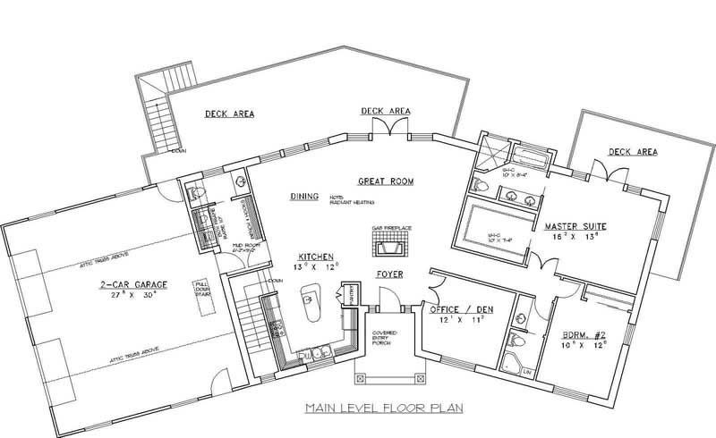 Floor Plan First Story of Concrete Block/ ICF Design Plan #132-1348