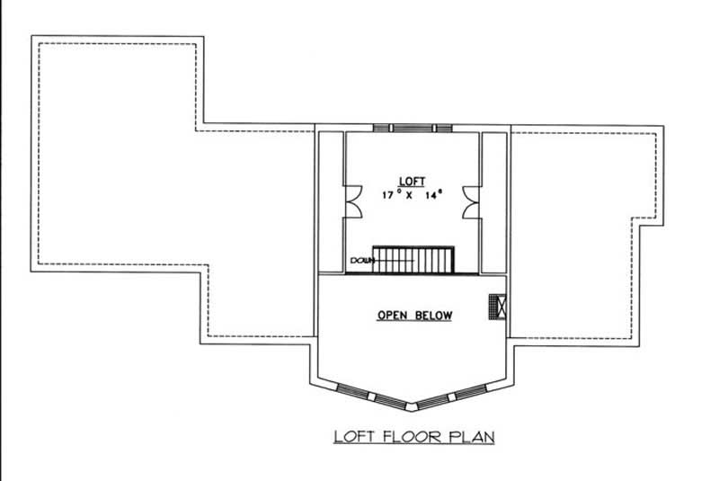 Floor Plan Second Story of Concrete Block/ ICF Design Plan #132-1350