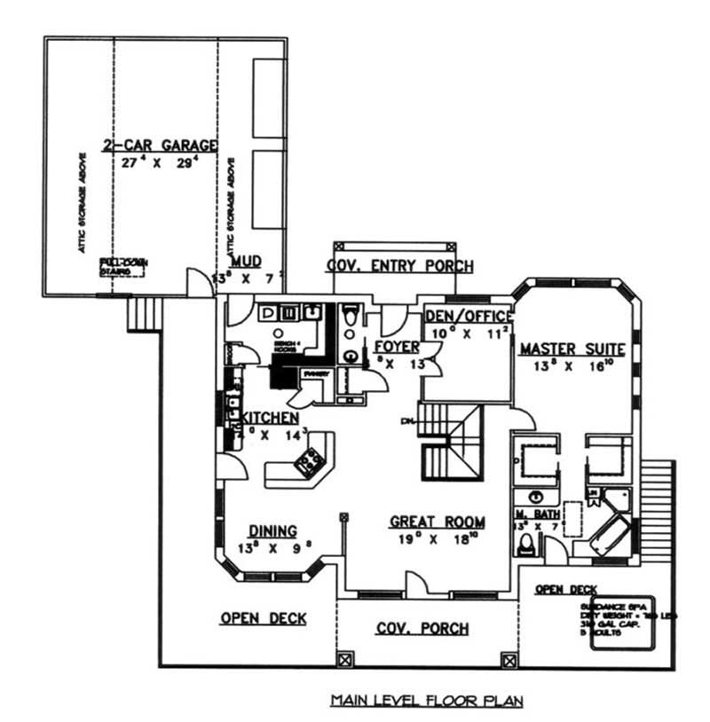 Floor Plan First Story of Concrete Block/ ICF Design Plan #132-1351