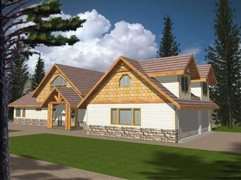 Front Elevation of this Concrete Block/ ICF Design House (#132-1352) at The Plan Collection.