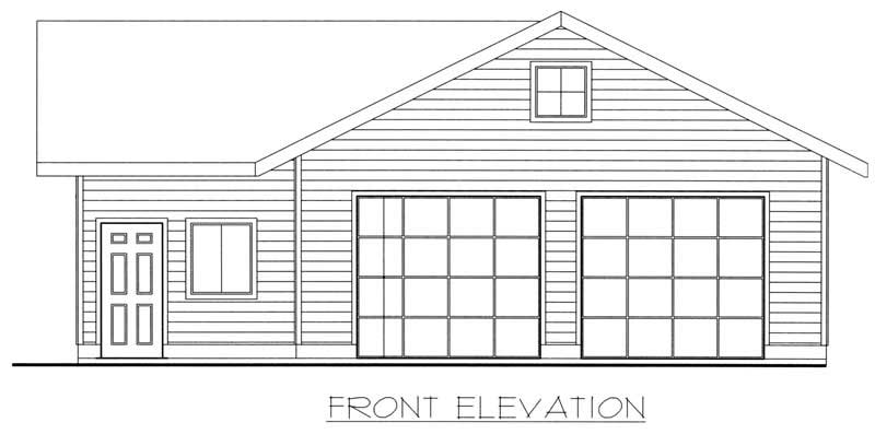 Home Plan Front Elevation of this 1-Bedroom,932 Sq Ft Plan -132-1353