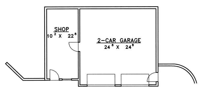 Floor Plan First Story of Garage Plan #132-1353