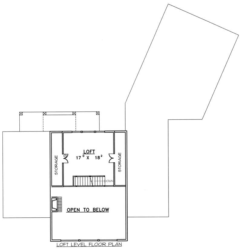 Floor Plan Second Story of Log Cabin Plan #132-1355