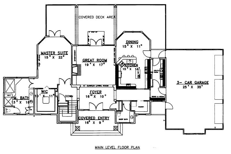 Floor Plan First Story of Contemporary Plan #132-1363