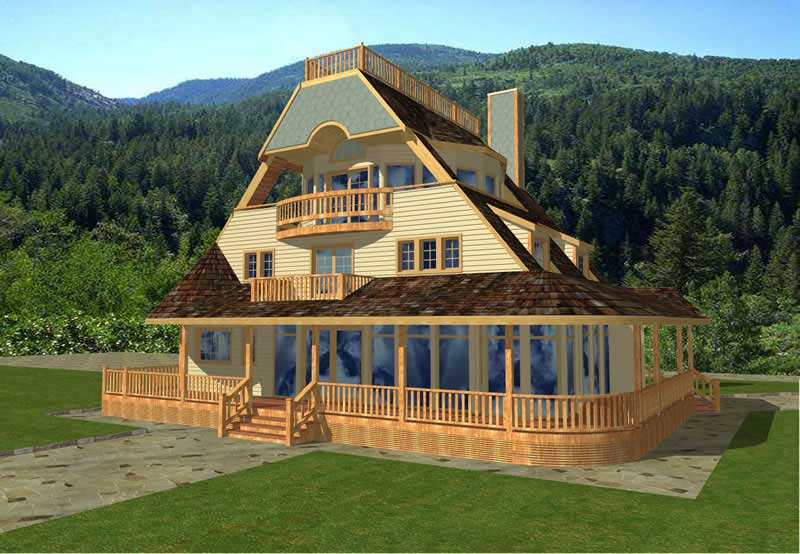Front Elevation of this Contemporary House (#132-1364) at The Plan Collection.