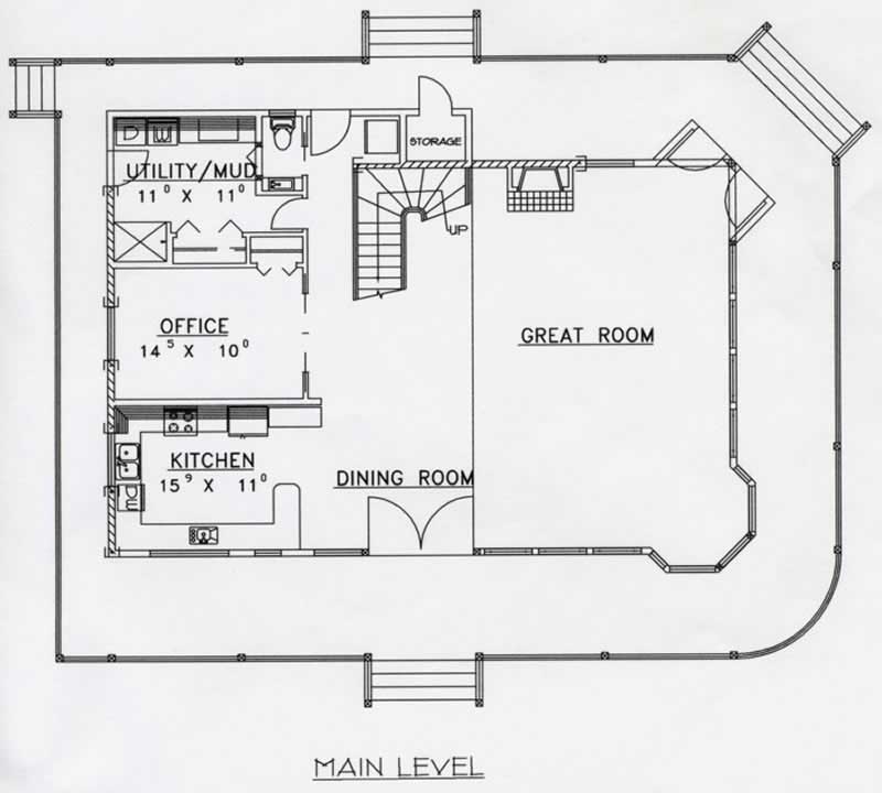 Floor Plan First Story of Contemporary Plan #132-1364