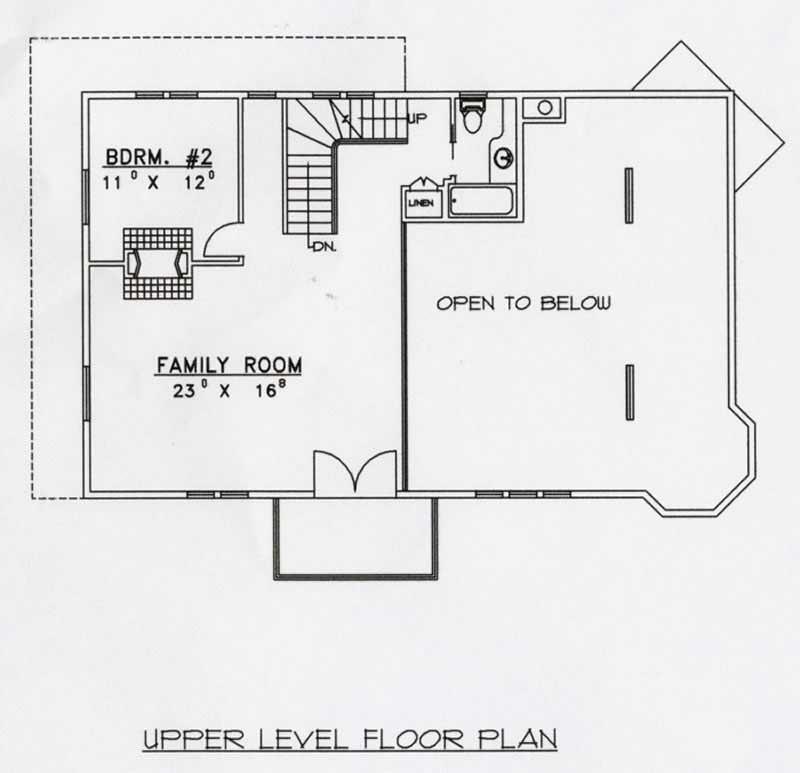 Floor Plan Second Story of Contemporary Plan #132-1364
