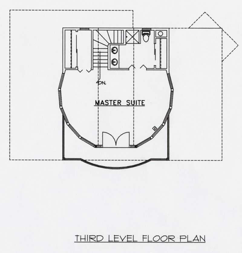 Floor Plan Third Story of Contemporary Plan #132-1364