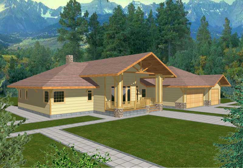 Front Elevation of this Contemporary House (#132-1365) at The Plan Collection.