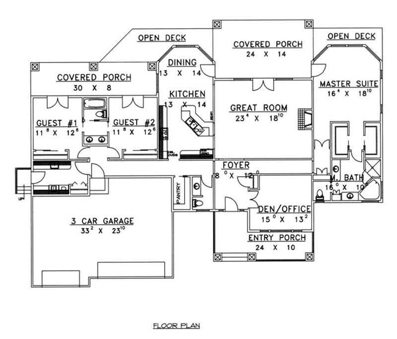 Floor Plan First Story of Contemporary Plan #132-1365