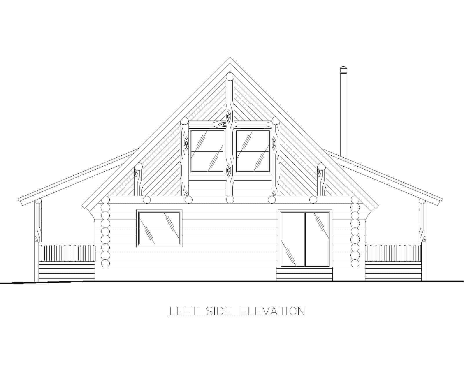 Home Plan Left Elevation of this 2-Bedroom,1805 Sq Ft Plan -132-1369