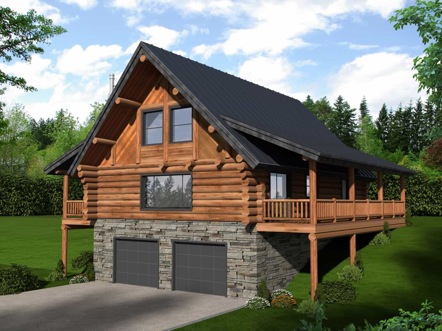 Front elevation of Cottage home (ThePlanCollection: House Plan #132-1369)