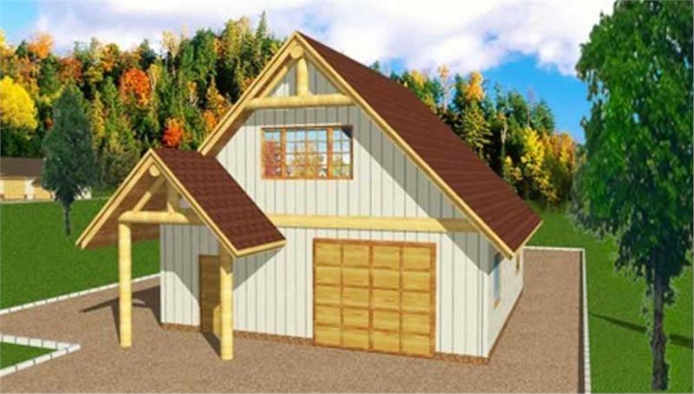 Front View of this 0-Bedroom, 720 Sq Ft Plan - 132-1370