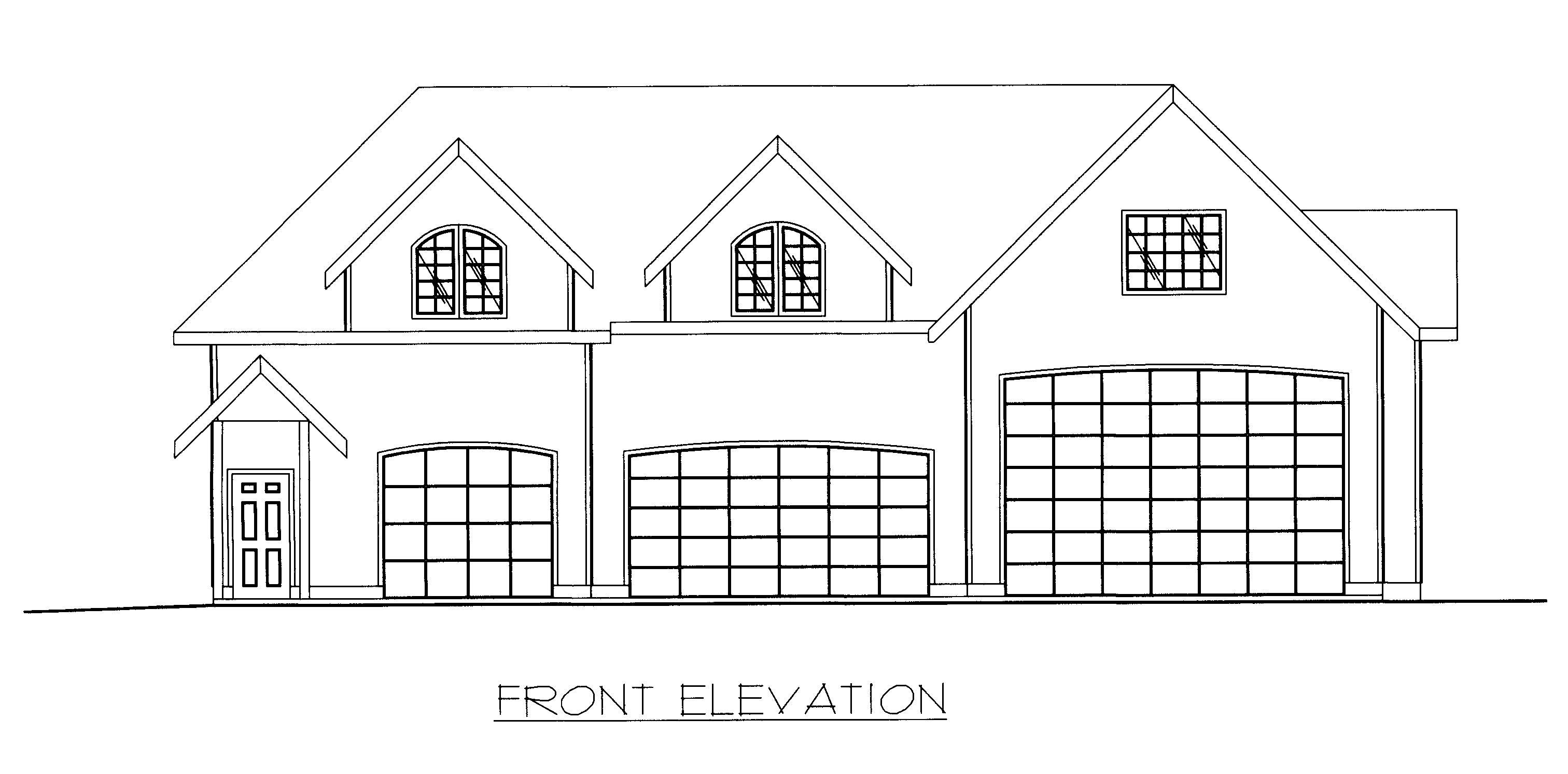 Home Plan Front Elevation of this 1-Bedroom,998 Sq Ft Plan -132-1371