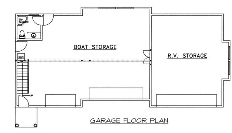 Floor Plan First Story of Garage Plan #132-1371