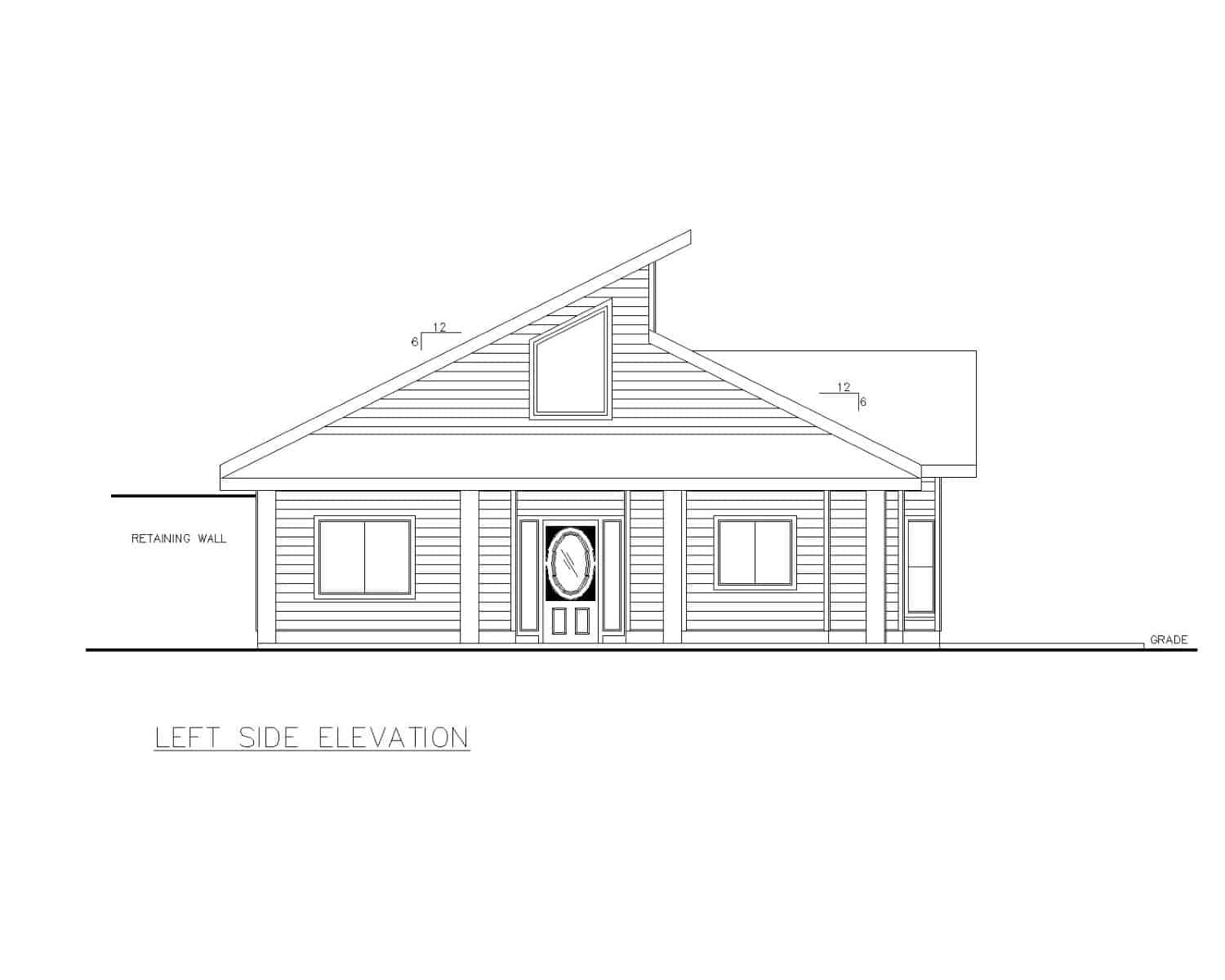 Home Plan Left Elevation of this 3-Bedroom,2212 Sq Ft Plan -132-1372
