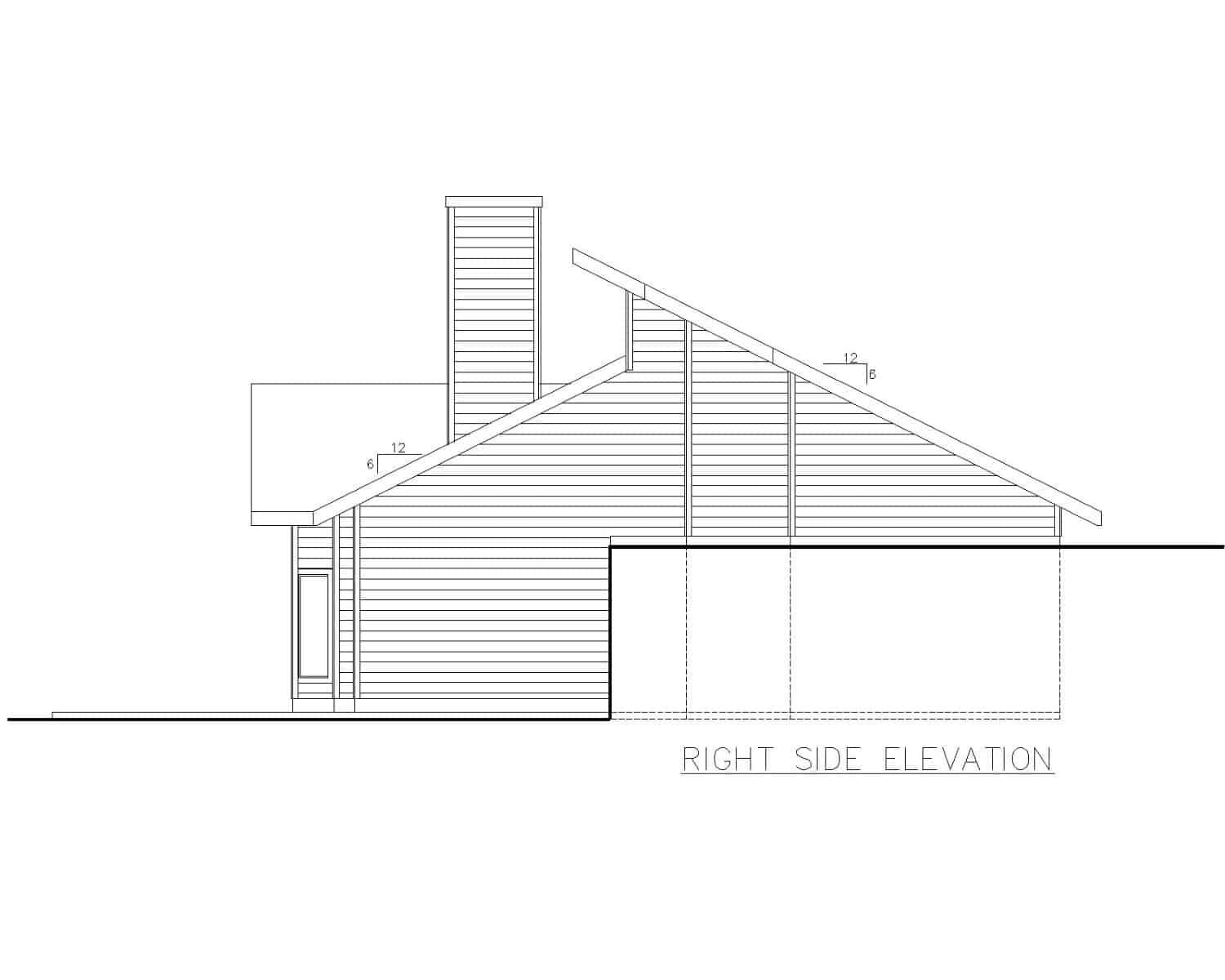 Home Plan Right Elevation of this 3-Bedroom,2212 Sq Ft Plan -132-1372