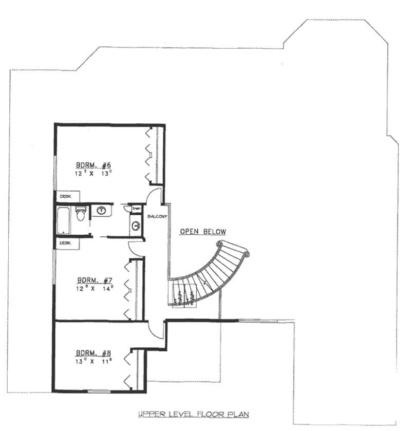 Floor Plan Second Story of Contemporary Plan #132-1375