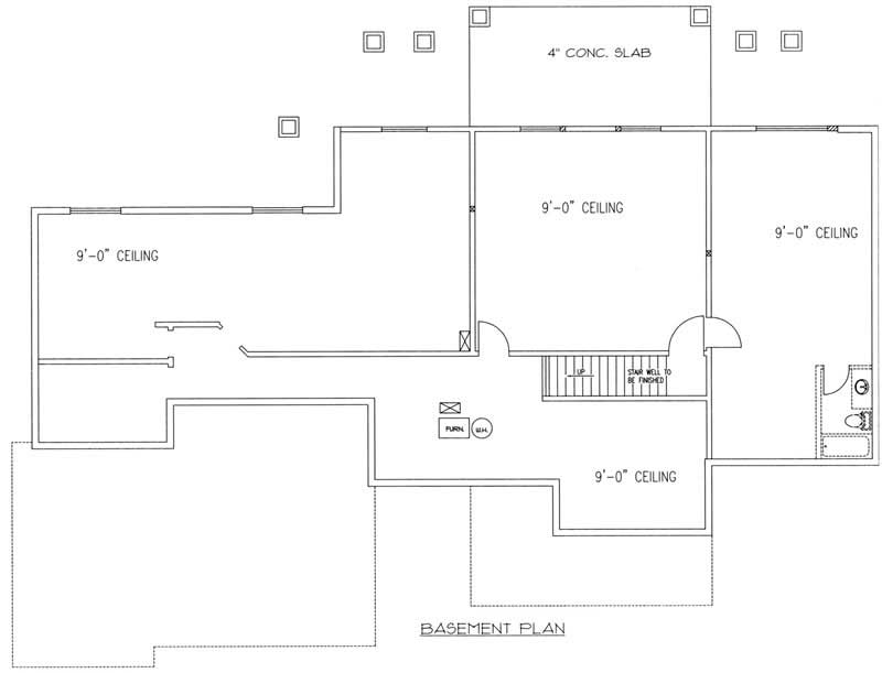 Floor Plan Basement of Vacation Homes Plan #132-1378