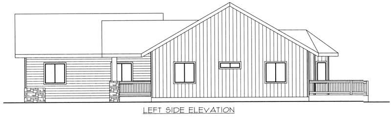 Home Plan Left Elevation of this 3-Bedroom,1898 Sq Ft Plan -132-1379
