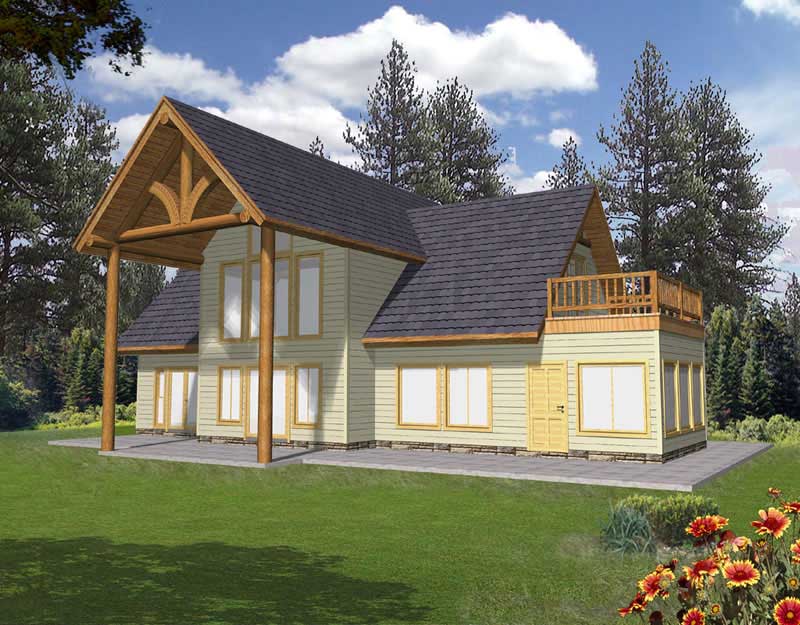 Front Elevation of this Rustic House (#132-1380) at The Plan Collection.