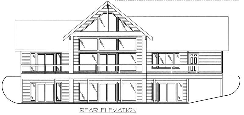 Home Plan Rear Elevation of this 2-Bedroom,2214 Sq Ft Plan -132-1382