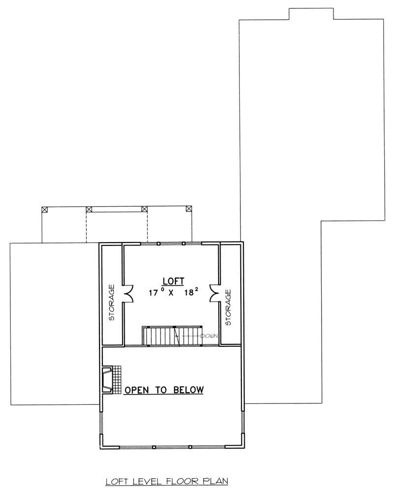 Floor Plan Second Story of Craftsman Plan #132-1382
