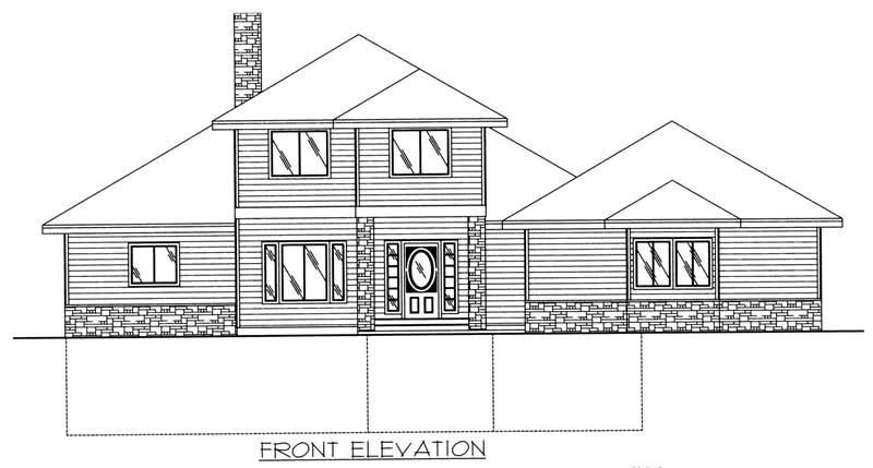 Home Plan Rear Elevation of this 3-Bedroom,2428 Sq Ft Plan -132-1384