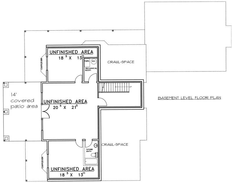 Floor Plan Basement of Vacation Homes Plan #132-1384
