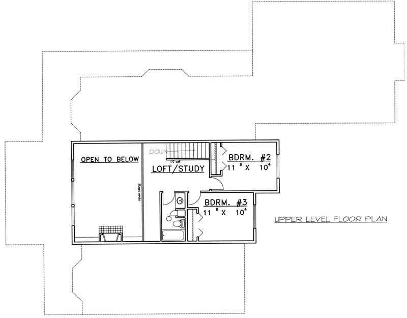 Floor Plan Second Story of Vacation Homes Plan #132-1384