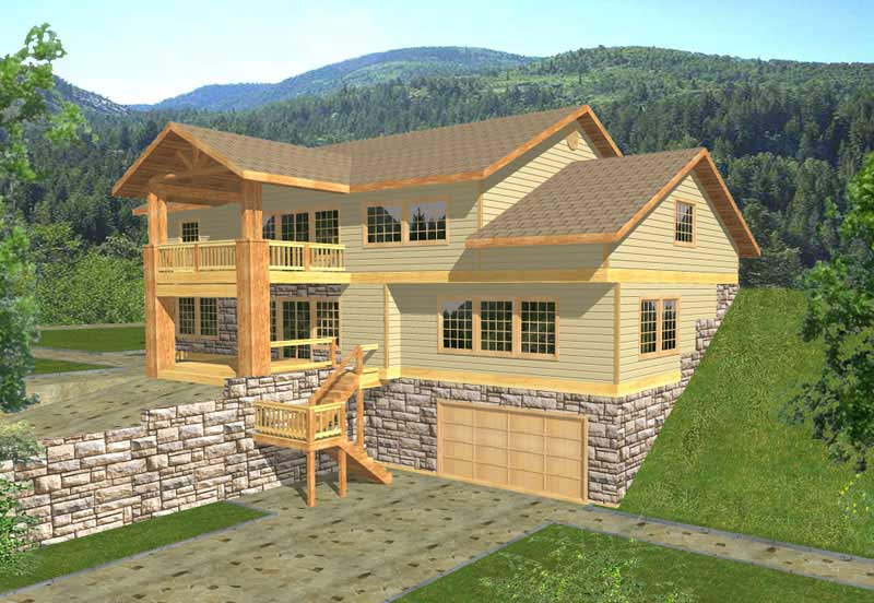Front Elevation of this Country House (#132-1386) at The Plan Collection.