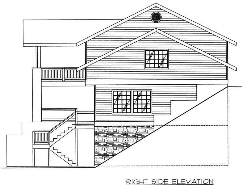 Home Plan Right Elevation of this 3-Bedroom,3164 Sq Ft Plan -132-1386
