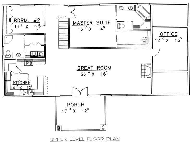Floor Plan First Story of Country Plan #132-1386