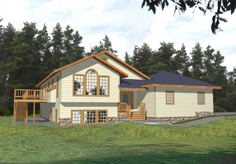 Front Elevation of this Country House (#132-1390) at The Plan Collection.